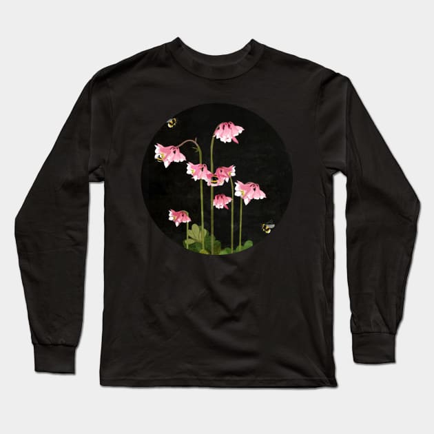 Pink Aquilegias Long Sleeve T-Shirt by KatherineBlowerDesigns